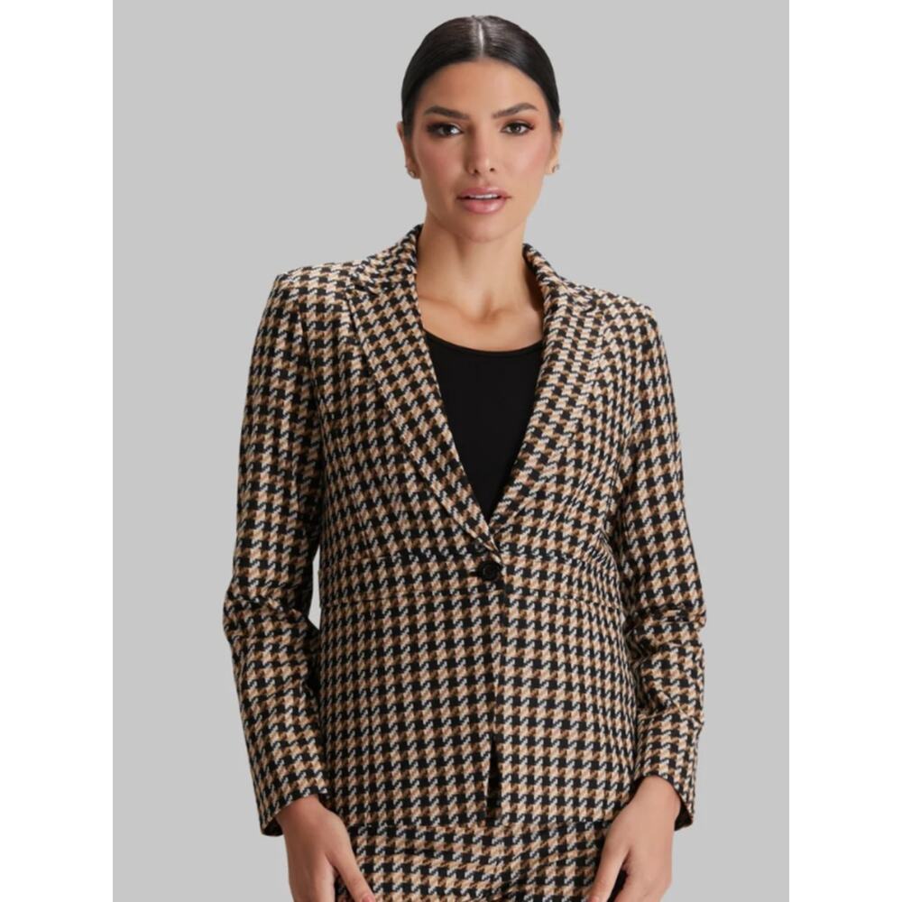 NWT Peace of Cloth Cory check blazer latte sz M